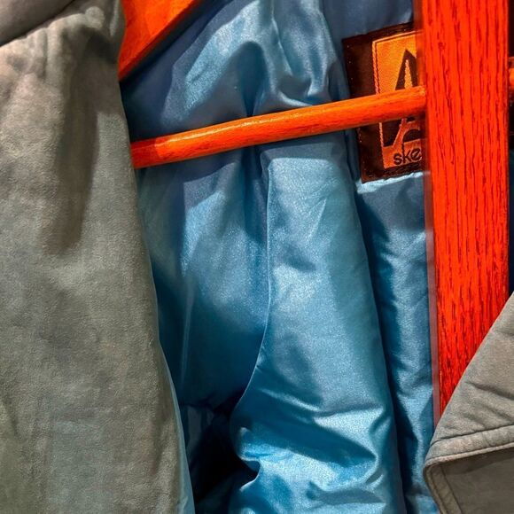 Vintage SKEA Turquoise 80’s Suede Lined Ski Jacket Women’s Puffy Shoulders Sz 8 - Picture 9 of 16